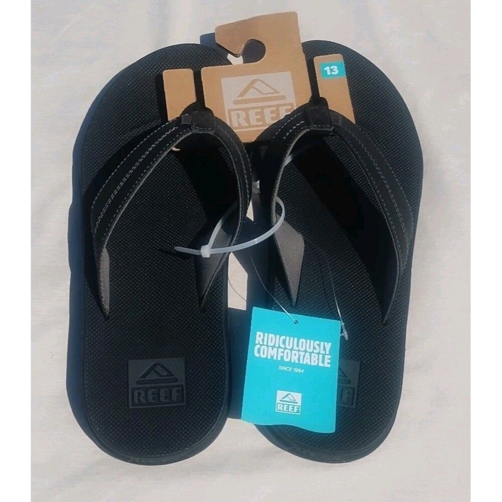 Reef Element TQT Sandals Black Thong Flip Flop Bottle Opener Men's Size 13 NWT